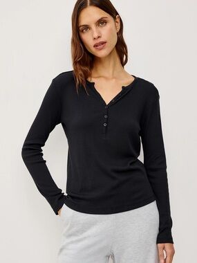 Athleta Henley Thermal Tee